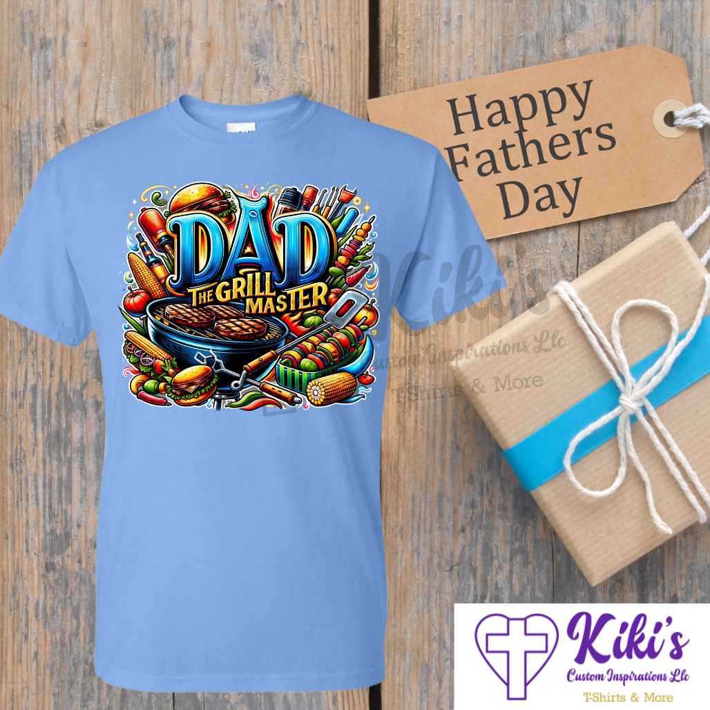 Dad The Grill Master T-Shirt - Kiki's Custom Inspirations DTF T-Shirt