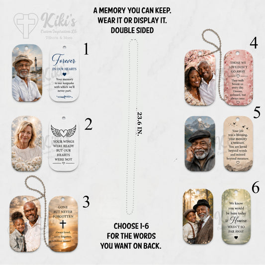 Personalized Memorial Photo Dog Tag Keepsake