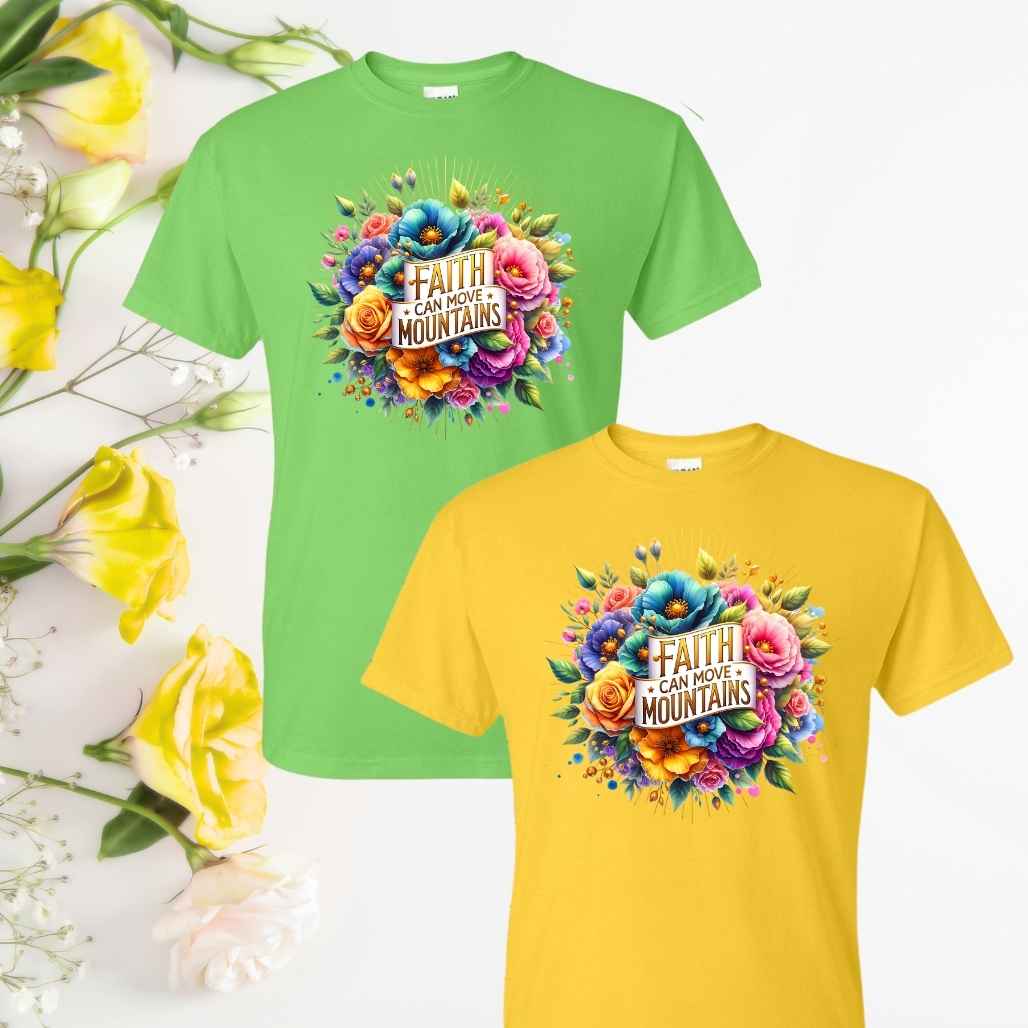 Faith, Not Fear (Floral) Inspirational T-Shirts - Kiki's Custom Inspirations DTF T-Shirt
