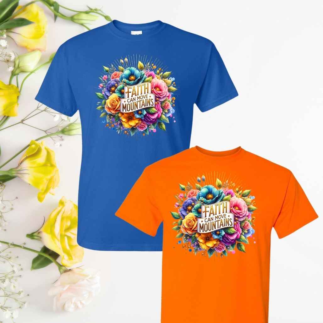 Faith, Not Fear (Floral) Inspirational T-Shirts - Kiki's Custom Inspirations DTF T-Shirt