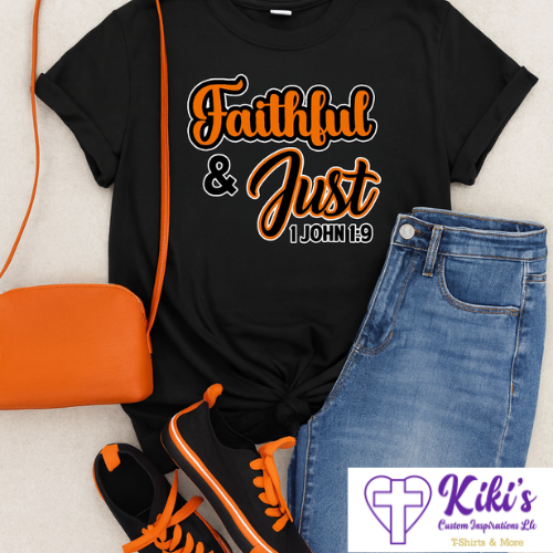 Faithful & Just T-Shirt – 1 John 1:9 Bible Verse Christian Tee