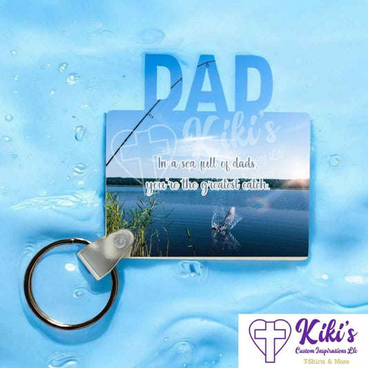 Custom Personalized Dad Keychain – Fishing, Golf, Hunting & Photo Themes