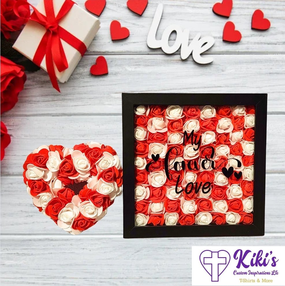 Forever Love Shadow Box & Rose Heart Gift set - Kiki's Custom Inspirations Shadow box