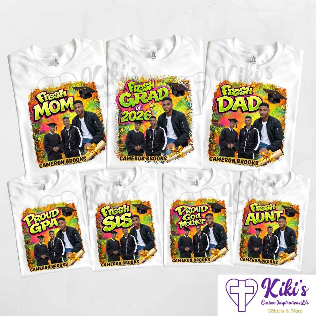 Custom Graduation Family T-Shirts | Personalized Photo Grad Shirts | Single or Bundle Packs