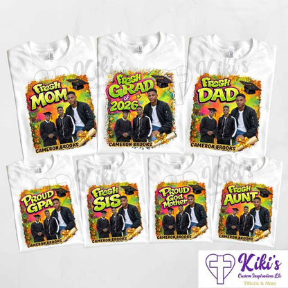 Custom Graduation Family T-Shirts | Personalized Photo Grad Shirts | Single or Bundle Packs