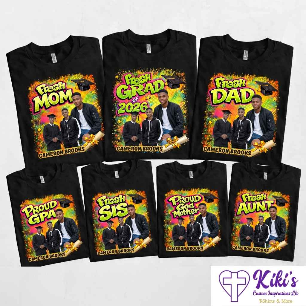 Custom Graduation Family T-Shirts | Personalized Photo Grad Shirts | Single or Bundle Packs