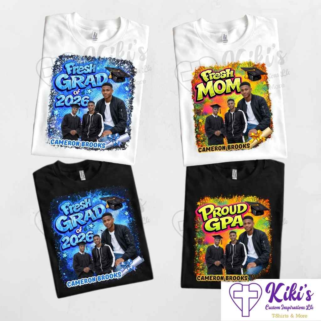 Custom Graduation Family T-Shirts | Personalized Photo Grad Shirts | Single or Bundle Packs