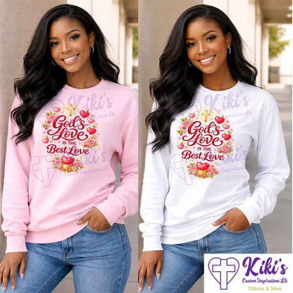 God’s Love Is the Best Love Valentine Shirts - Kiki's Custom Inspirations T-Shirt, Long Sleeve