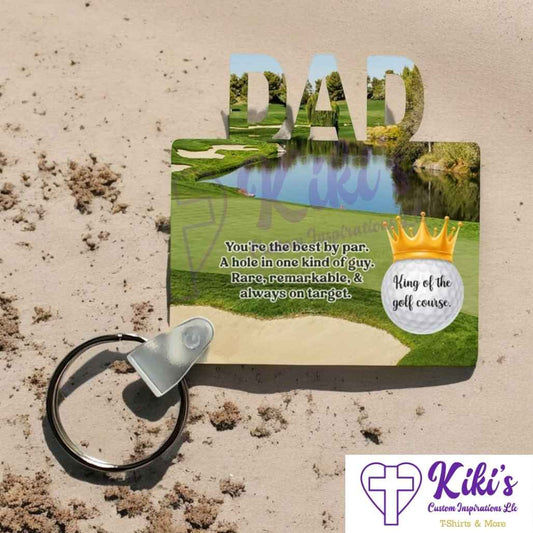 Custom Personalized Dad Keychain – Fishing, Golf, Hunting & Photo Themes