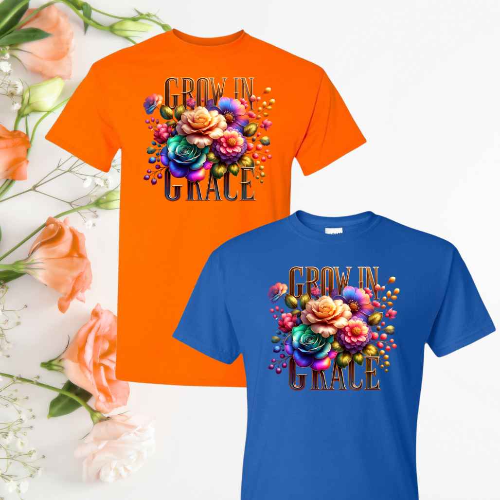 Grace (Floral) Inspirational T-Shirts - Kiki's Custom Inspirations DTF T-Shirt