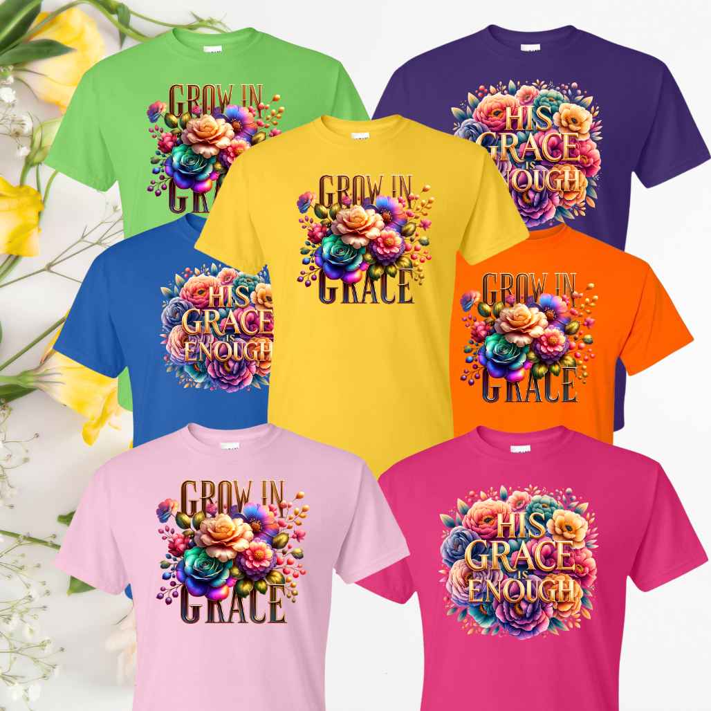 Grace (Floral) Inspirational T-Shirts - Kiki's Custom Inspirations DTF T-Shirt