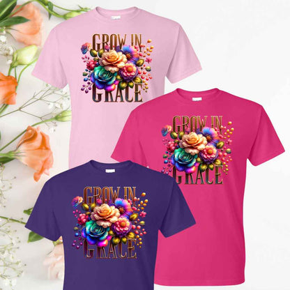 Grace (Floral) Inspirational T-Shirts - Kiki's Custom Inspirations DTF T-Shirt