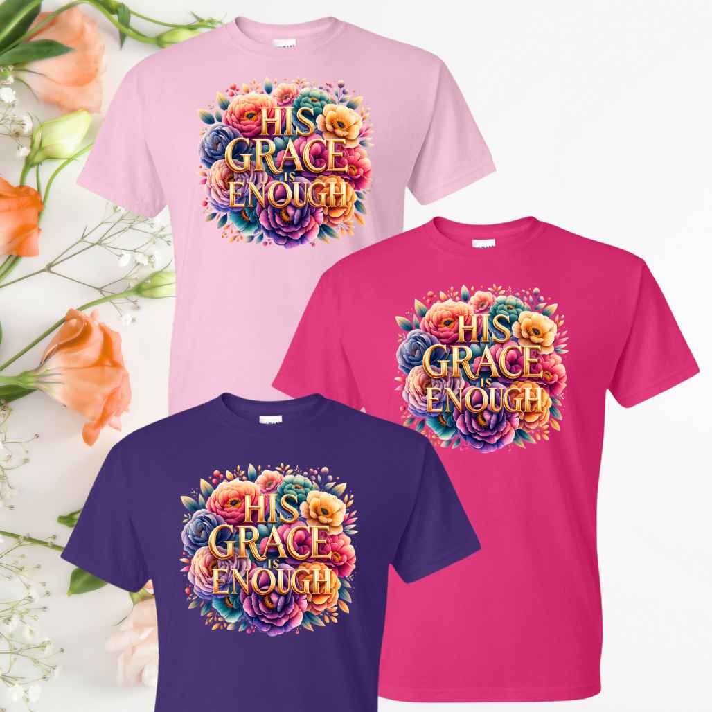 Grace (Floral) Inspirational T-Shirts - Kiki's Custom Inspirations DTF T-Shirt