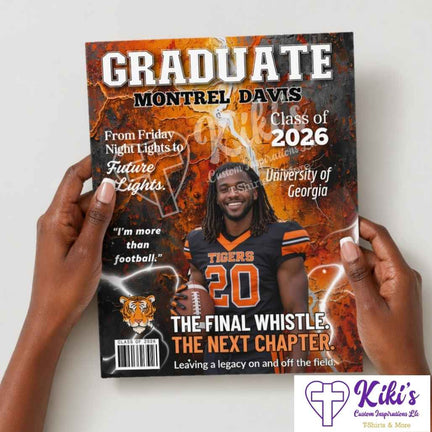 Custom Graduation Magazine (Glossy 1 Page - Front and Back Cover and Inside/8.5x11in Full Page Size)