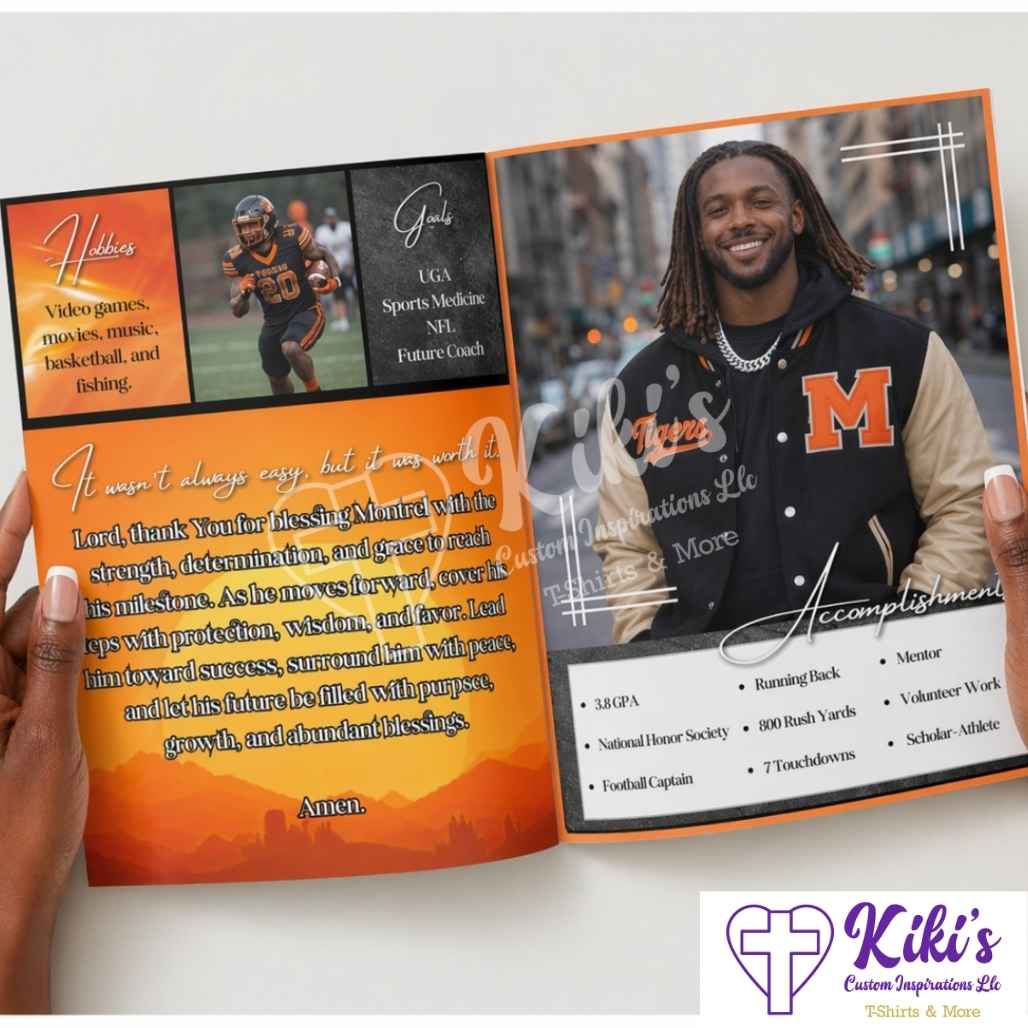 Custom Graduation Magazine (Glossy 1 Page - Front and Back Cover and Inside/8.5x11in Full Page Size)