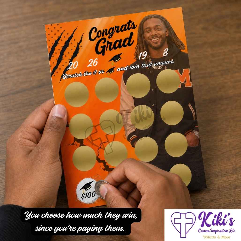 Custom Graduation Scratch Off Card | Personalized Grad Prize Game
