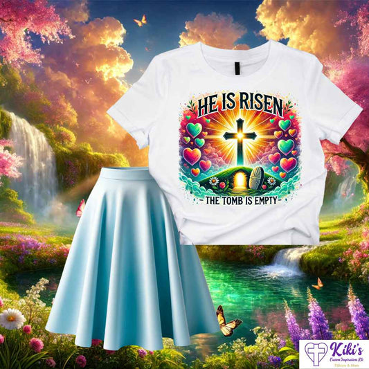He is Risen, The Tomb is Empty T-Shirts - Kiki's Custom Inspirations DTF T-Shirt, T-Shirt