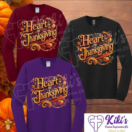 Heart of Thanksgiving Shirts - Kiki's Custom Inspirations DTF T-Shirt