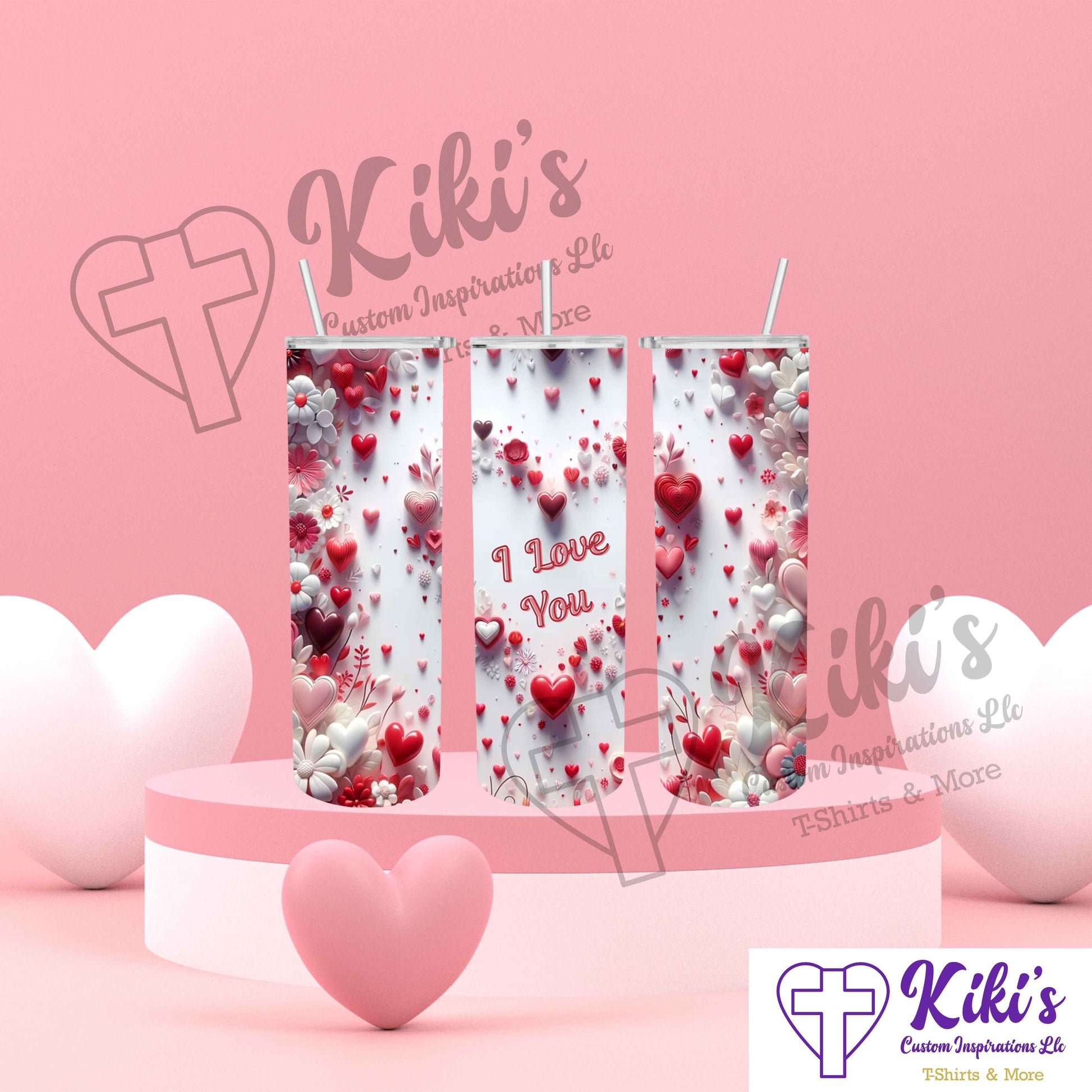 Heart Tumbler (Personalize) - Kiki's Custom Inspirations Drinkware