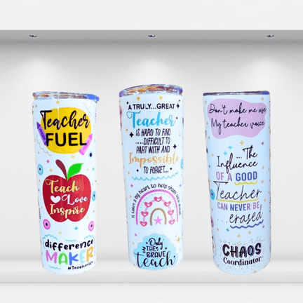 Inspirational Teacher Tumbler – 20oz Stainless Steel | Motivational Quotes for Educators - Kiki's Custom Inspirations Drinkware