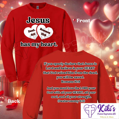 Jesus Has My Heart Valentine's Shirts - Kiki's Custom Inspirations T-Shirt, Long Sleeve, Sweatshirt