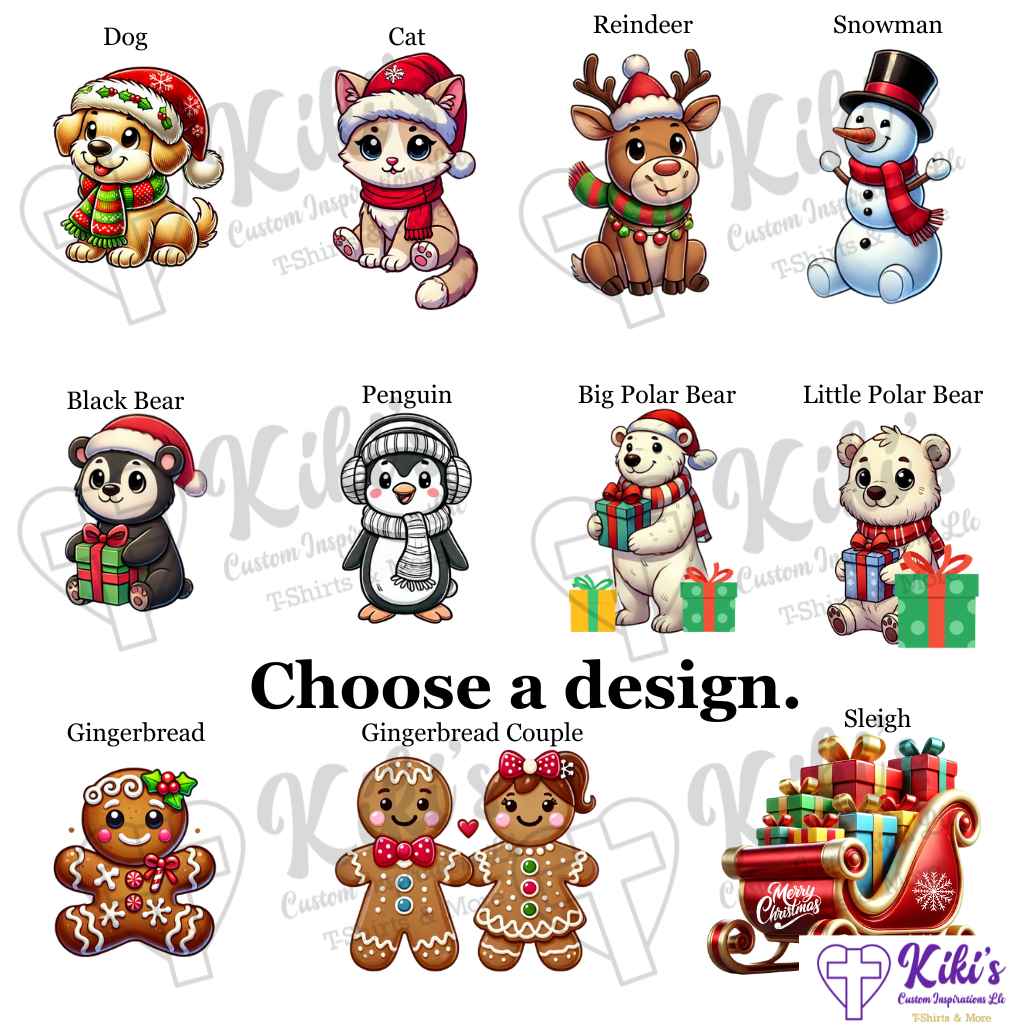 Kids Christmas Family PJ Shirts - Kiki's Custom Inspirations DTF T-Shirt, T-Shirt