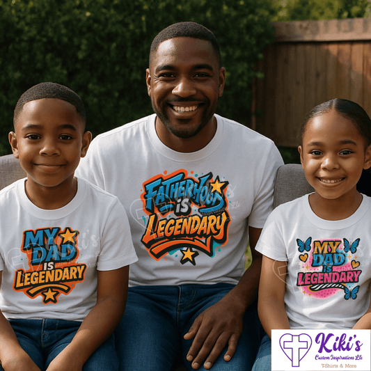 Legendary Father & Kids Matching T-Shirts + Optional Mug – Father's Day Gift Set - Kiki's Custom Inspirations DTF T-Shirt