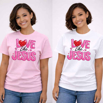 Love Like Jesus Valentine Shirt | Christian Tee - Kiki's Custom Inspirations T-Shirt, Long Sleeve