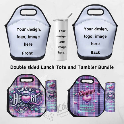 Lunch Tote and Tumbler Bundle - Kiki's Custom Inspirations Lunch Tote, Tumbler, Drinkware