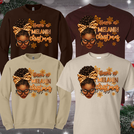 Melanin Christmas Apparel - Kiki's Custom Inspirations T-Shirt, Sweatshirt