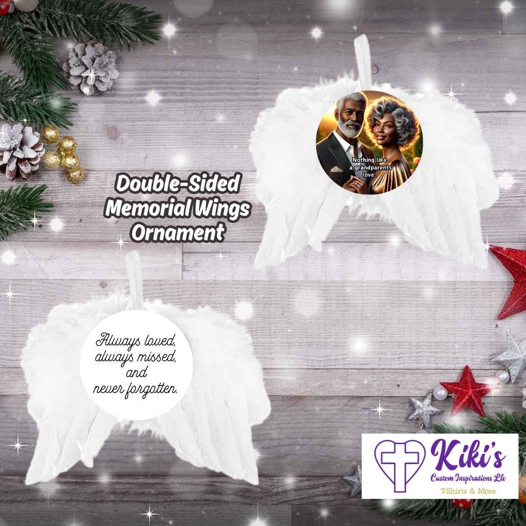 Memorial Angel Wings Ornament - Kiki's Custom Inspirations Christmas Ornaments