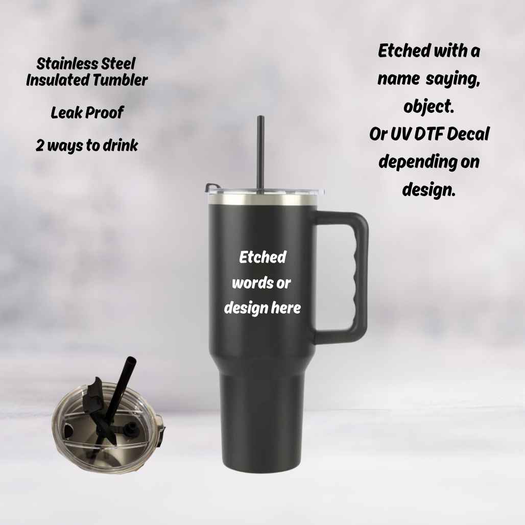 Men's 40oz Personalized Insulated Tumbler - Kiki's Custom Inspirations Drinkware