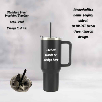 Men's 40oz Personalized Insulated Tumbler - Kiki's Custom Inspirations Drinkware