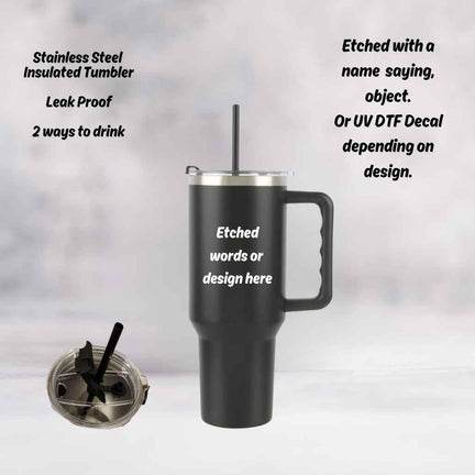 Men's 40oz Personalized Insulated Tumbler - Kiki's Custom Inspirations Drinkware