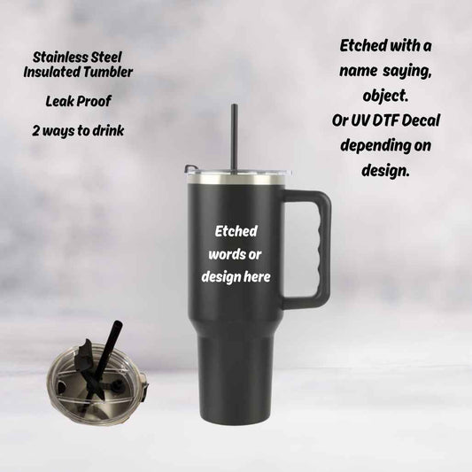 Men's 40oz Personalized Insulated Tumbler - Kiki's Custom Inspirations Drinkware