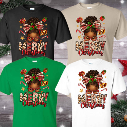Merry Christmas Apparel (Melanin) - Kiki's Custom Inspirations T-Shirt, Long Sleeve, Sweatshirt