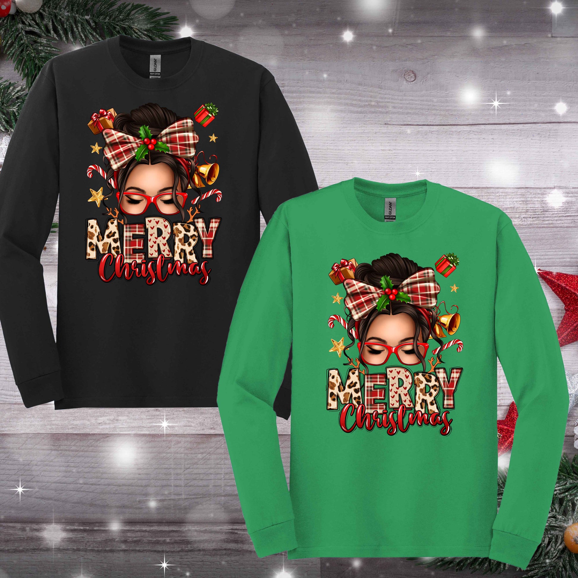 Merry Christmas Apparel - Kiki's Custom Inspirations T-Shirt, Long Sleeve, Sweatshirt