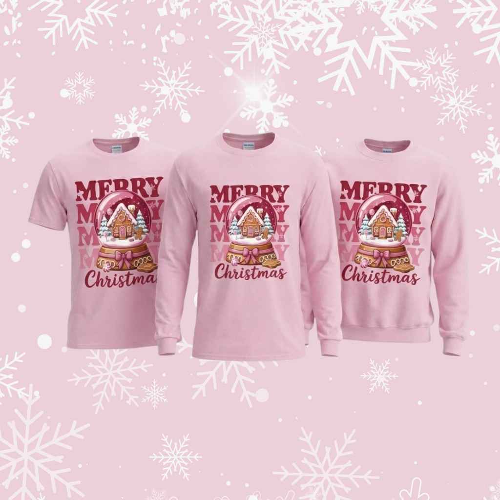 Merry Christmas Snow Globe Apparel & Mug Bundle - Kiki's Custom Inspirations T-Shirt, Long Sleeve, Sweatshirt, Mug