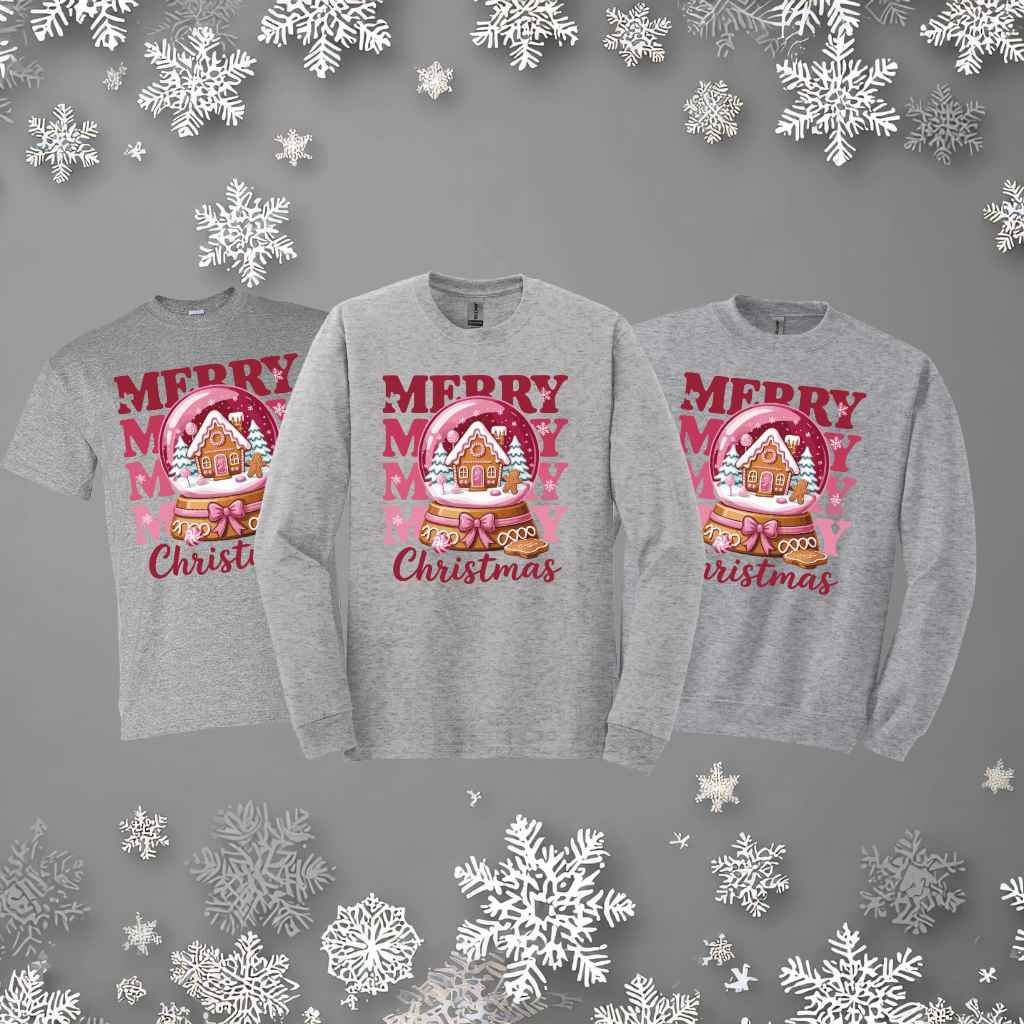 Merry Christmas Snow Globe Apparel & Mug Bundle - Kiki's Custom Inspirations T-Shirt, Long Sleeve, Sweatshirt, Mug