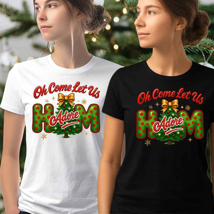 Oh Come Let Us Adore Him Christmas Sweatshirt & Long Sleeve Shirt - Kiki's Custom Inspirations T-Shirt, Long Sleeve, Sweatshirt, Mug