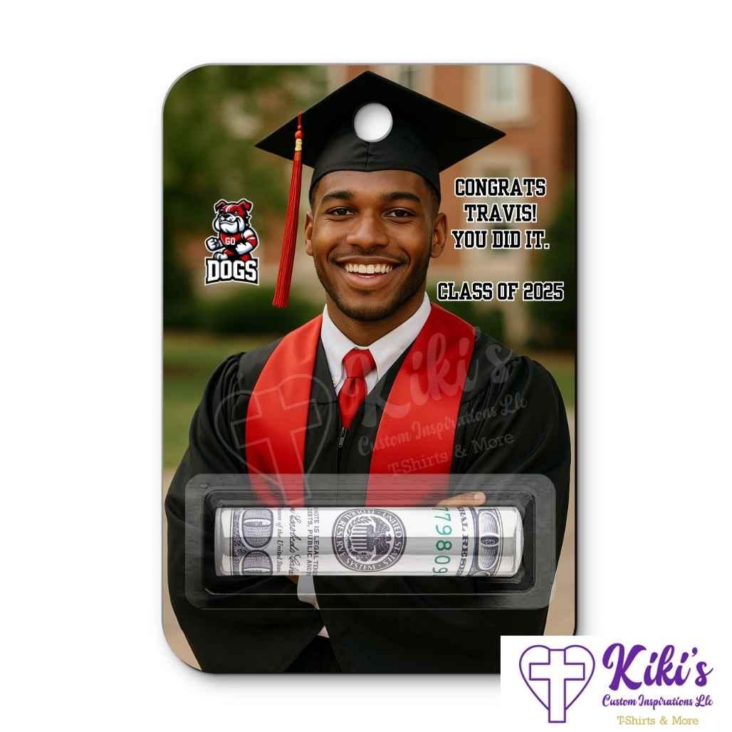 Personalized Graduation Money Holders – Custom Grad Gift with Photo, Name, School & Class of 2025 - Kiki's Custom Inspirations money card holder