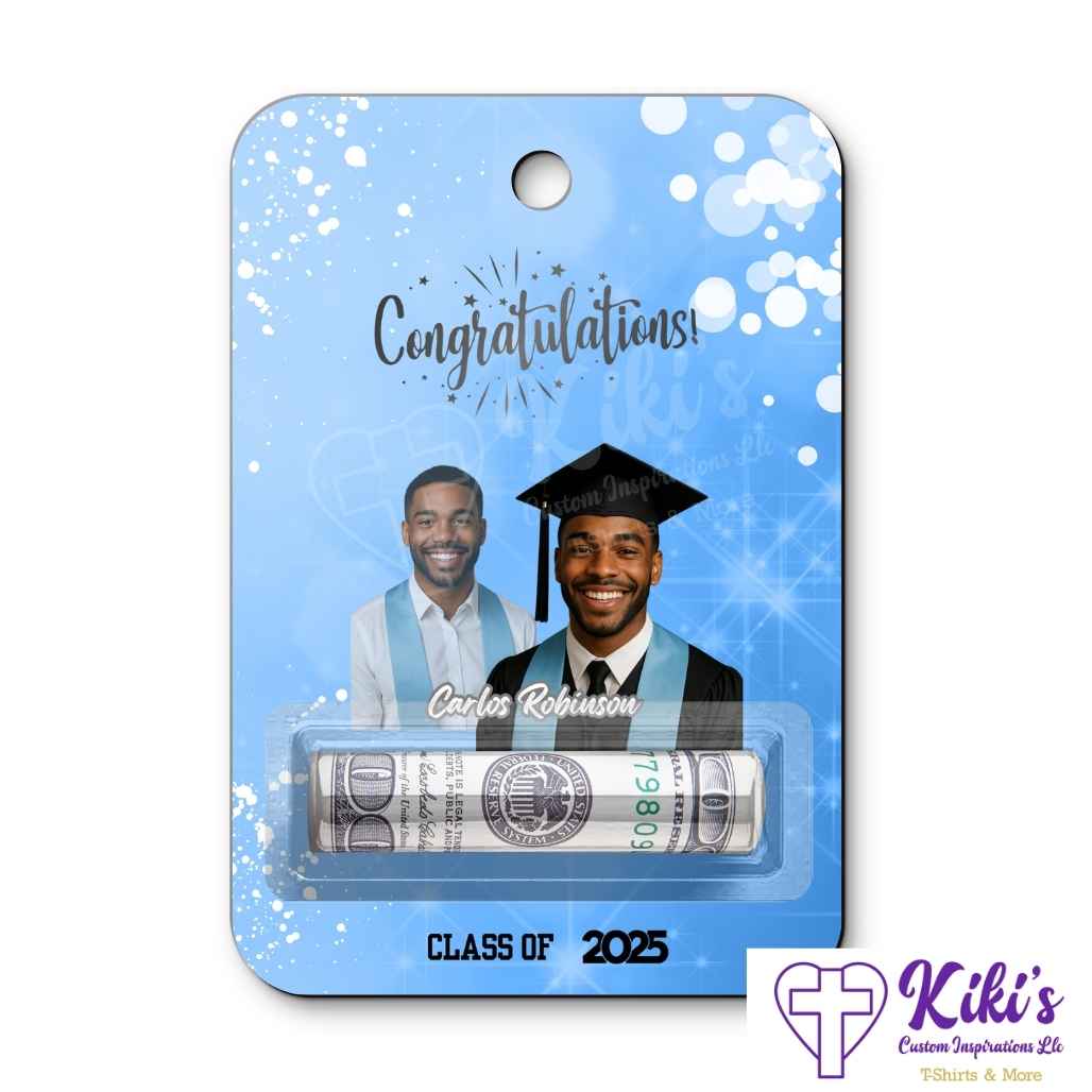 Personalized Graduation Money Holders – Custom Grad Gift with Photo, Name, School & Class of 2025 - Kiki's Custom Inspirations money card holder