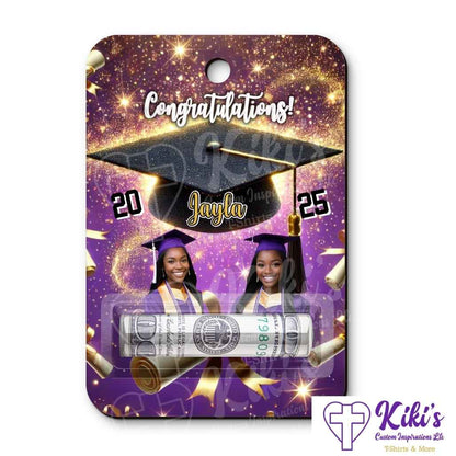Personalized Graduation Money Holders – Custom Grad Gift with Photo, Name, School & Class of 2025 - Kiki's Custom Inspirations money card holder