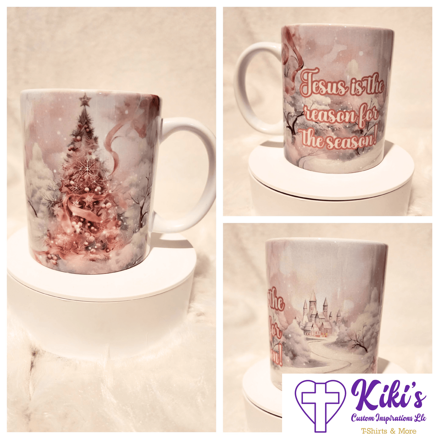 Pink Christmas Mug - Kiki's Custom Inspirations Drinkware