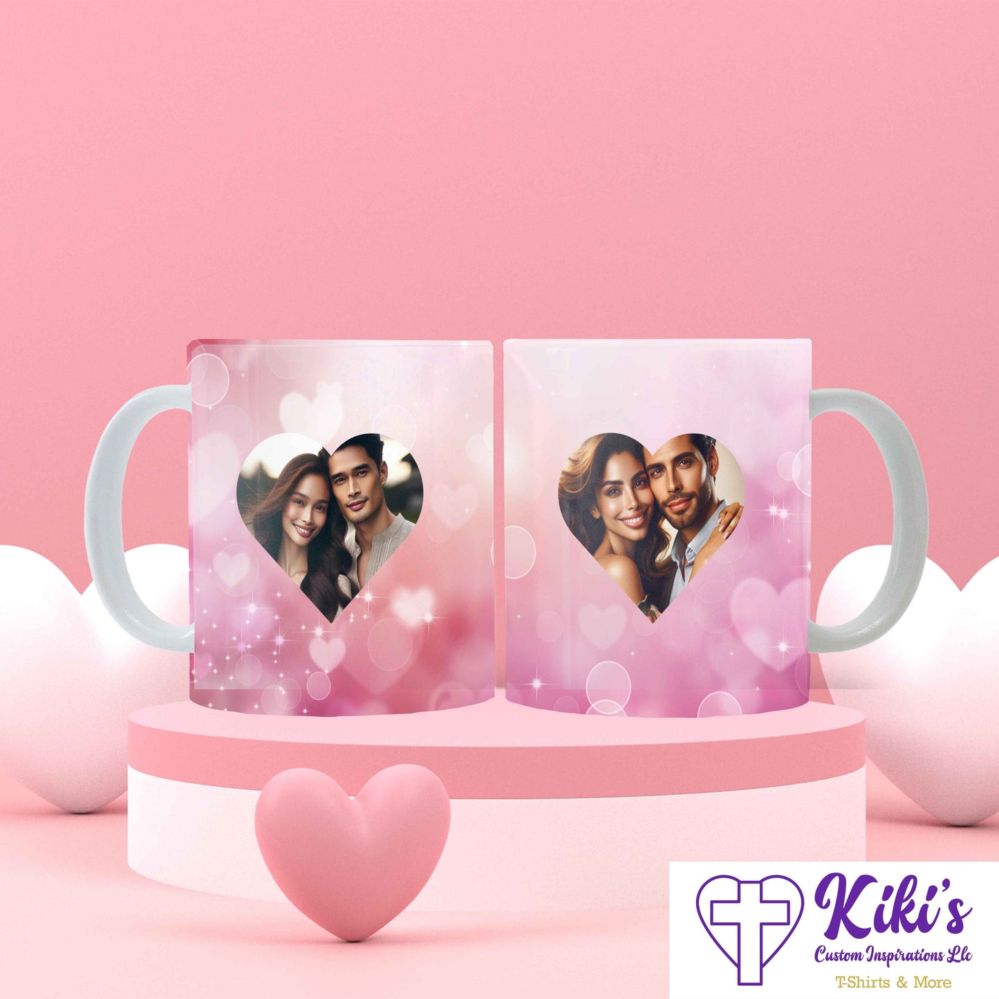 Pink Heart Photo Mug - Kiki's Custom Inspirations Drinkware