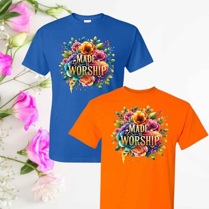 Praise & Worship (Floral) Inspirational T-Shirts - Kiki's Custom Inspirations DTF T-Shirt