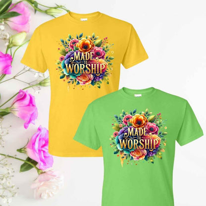 Praise & Worship (Floral) Inspirational T-Shirts - Kiki's Custom Inspirations DTF T-Shirt