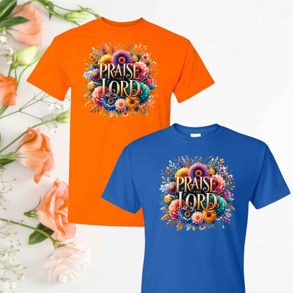Praise & Worship (Floral) Inspirational T-Shirts - Kiki's Custom Inspirations DTF T-Shirt
