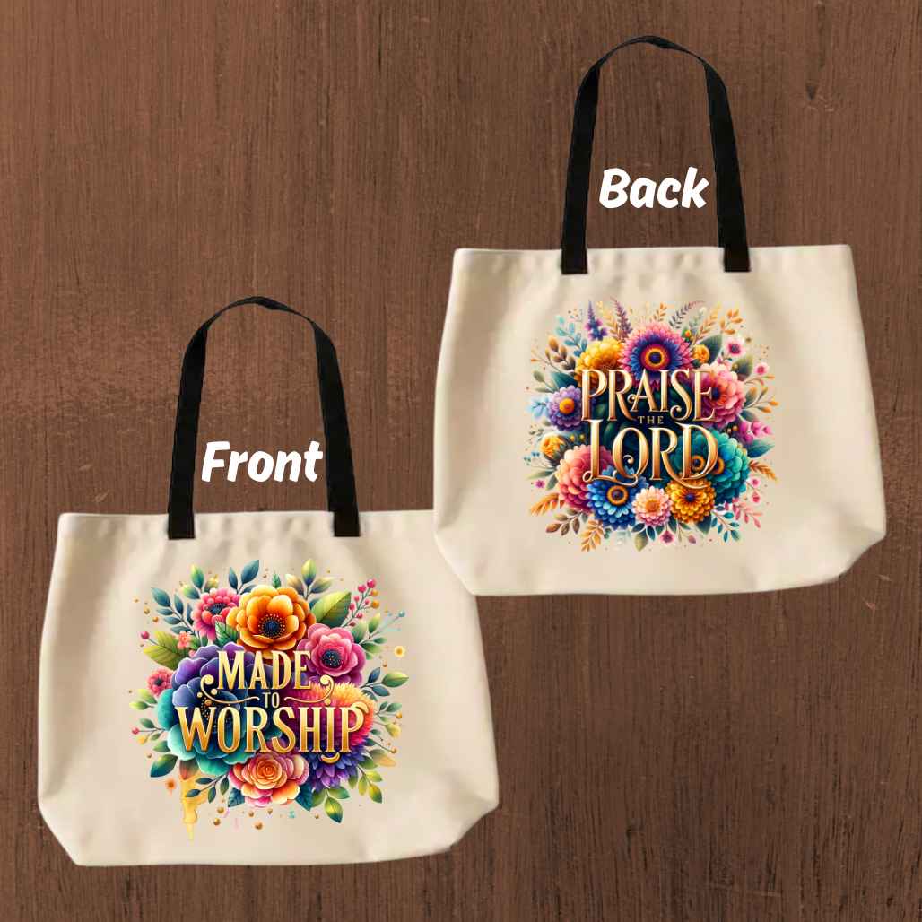 Praise & Worship Tote Bag - Kiki's Custom Inspirations tote bag