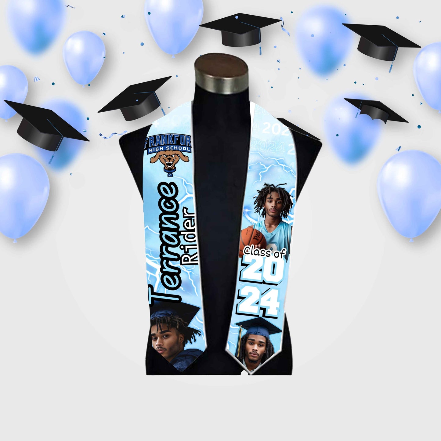 Predesigned Grad Stoles (9 options) - Kiki's Custom Inspirations grad stole